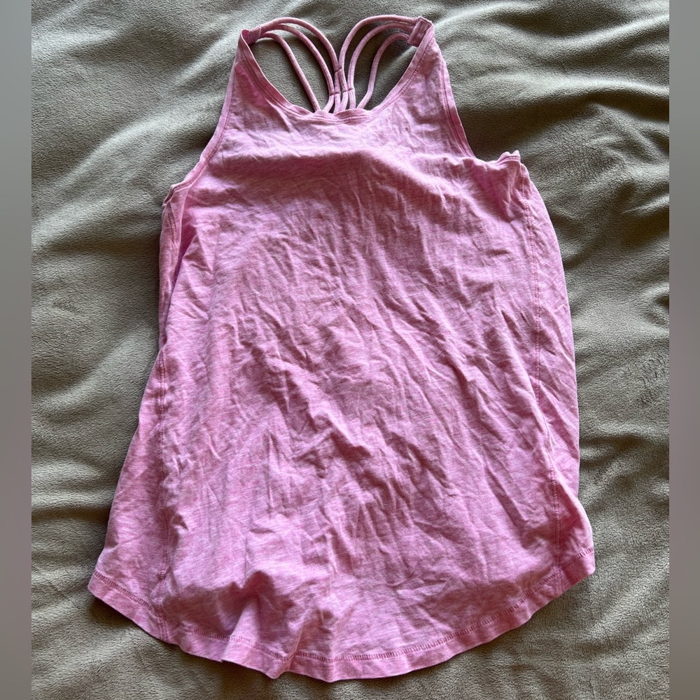 Ivivva girls pink workout tank top with crisscross straps size 12